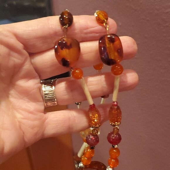 Beaded Necklace and Earrings, Perfect for Fall or Summer/ Resort Wear! NWOT! - Picture 7 of 8